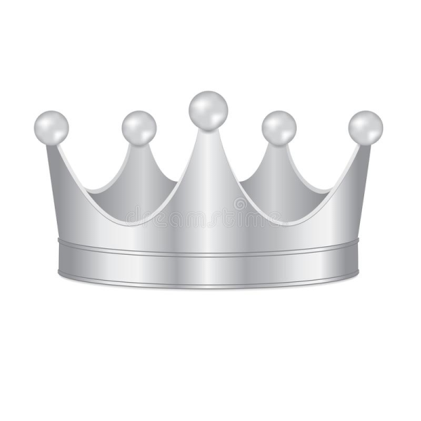 Серебряная корона на прозрачном фоне