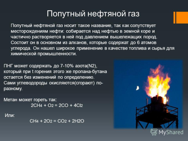 Добыча нефти попутный ГАЗ
