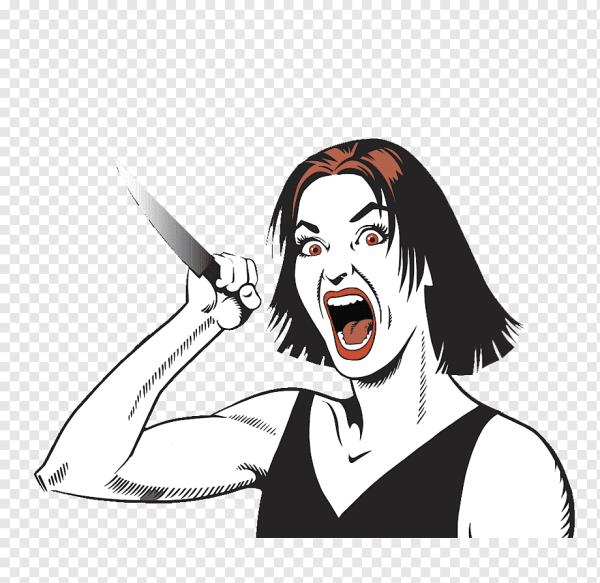 Женщина кричит
